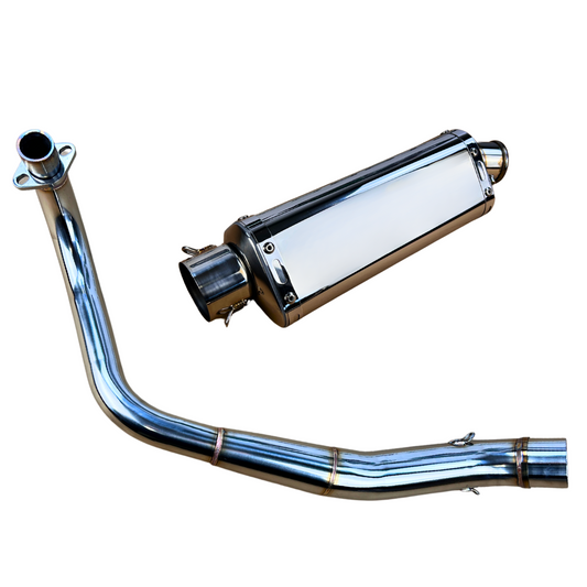 Trioval Chrome exhaust underlying complete set - Stainless Steel