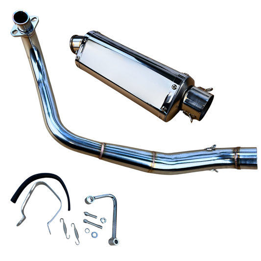 Trioval Chrome exhaust underlying complete set - Stainless Steel