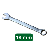 Combination wrench of 18 mm with an open-end and box-end side