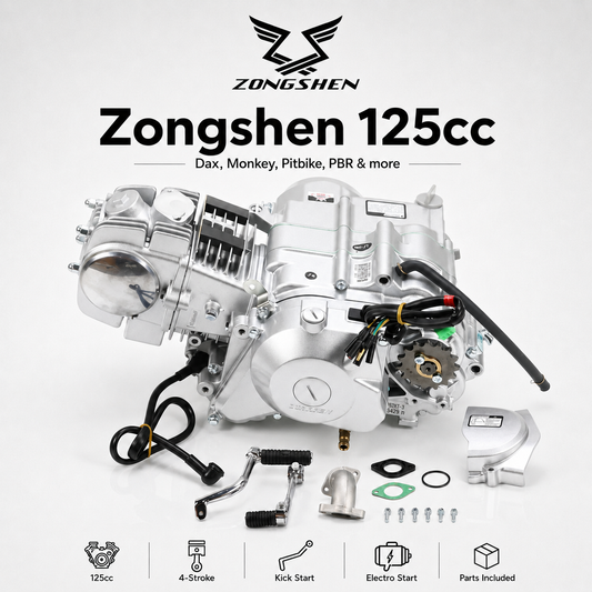 Zongshen 125cc engine – electric + kickstart (silver)