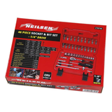 Neilsen - Jeu de clés à douilles et embouts de 46 pièces – 1/4" chrome-vanadium