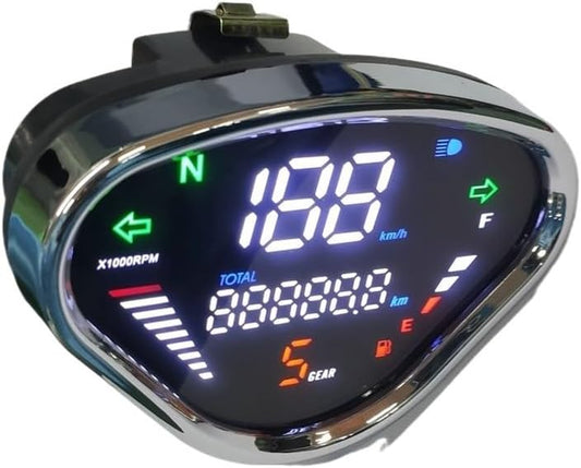 Digital speedometer and tachometer for Dax black and chrome