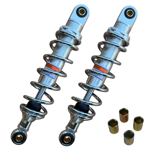 Rear springs / shock absorbers 285mm OKD type set with 6 coils - chrome