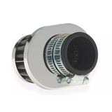 Filtre à air ovale chromé avec raccord de 38 mm
