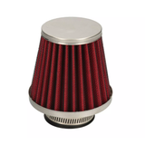 Konischer Luftfilter, rot mit Chrom, wahlweise 35 mm oder 42 mm