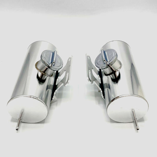 Two extra aluminum gasoline tanks chrome - 1 liter