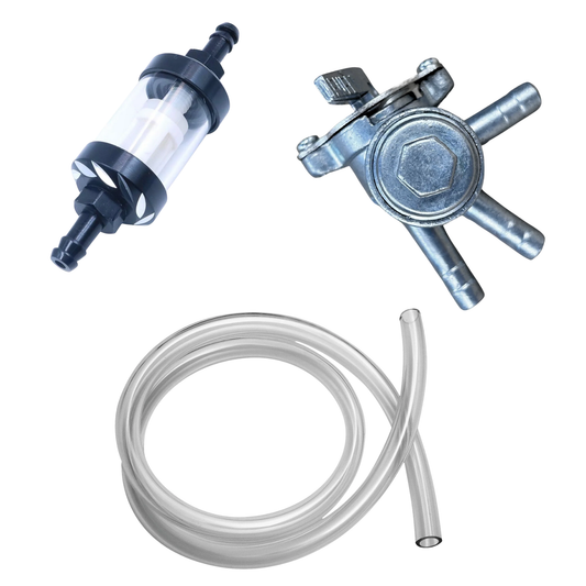 Fuel tap + Transparent fuel hose (1 m) + Cleanable fuel filter