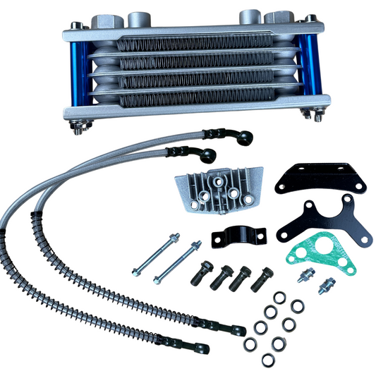 Complete oil cooler set 4 layers blue for Dax, Monkey, PBR