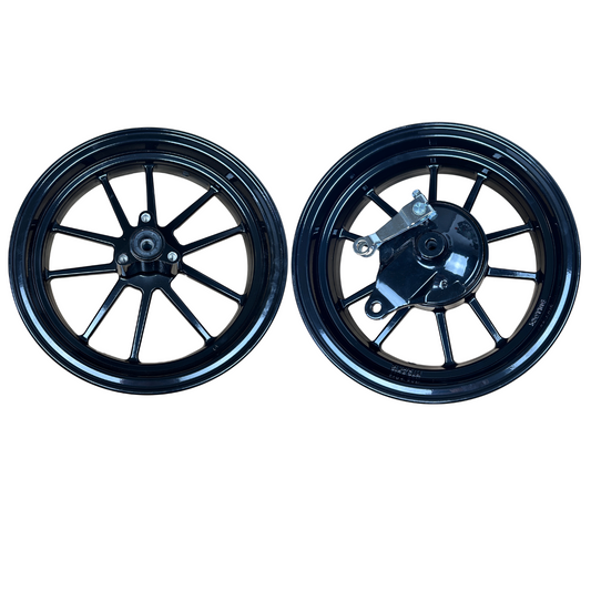 Set of black tubeless wheels 12 inch 2.75 – 3.50 suitable for Dax