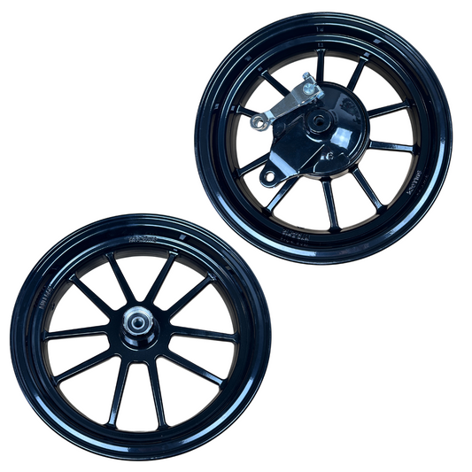 Set of black tubeless wheels 12 inch 2.75 – 3.50 suitable for Dax