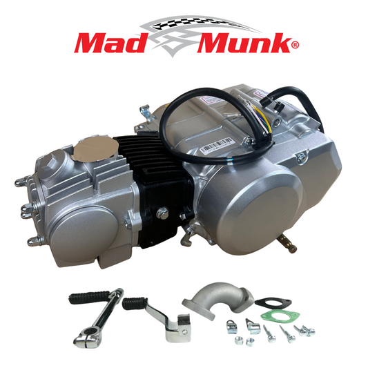 Madmunk 110cc engine block silver / gray - Manual - 4 Gears kickstart. Dax,.. (108cc)