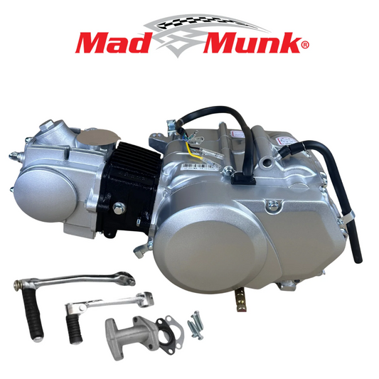 Madmunk 50cc Engine block silver- Manual - 4 Gears kick start. Dax,. (49cc)