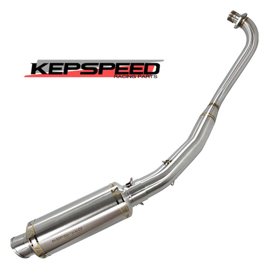 Kepspeed exhaust GP1 short stainless steel underlying with gold finish