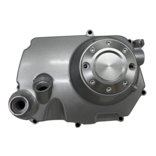 CNC clutch housing cover for 50cc to 72cc engine blocks chrome