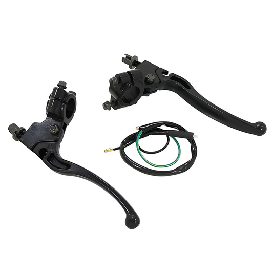 Brake and clutch lever set L/R black for 22mm handlebars