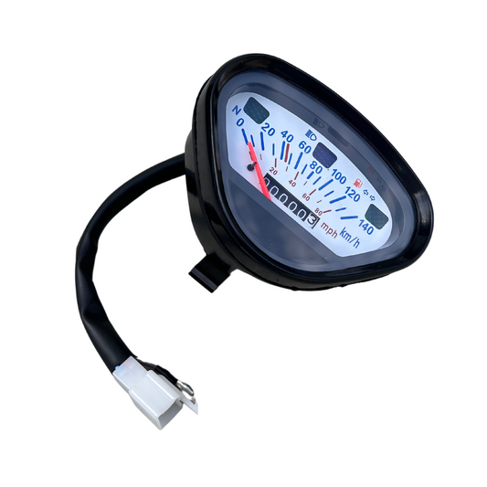 Speedometer suitable for Dax up to 140km/h white with black border