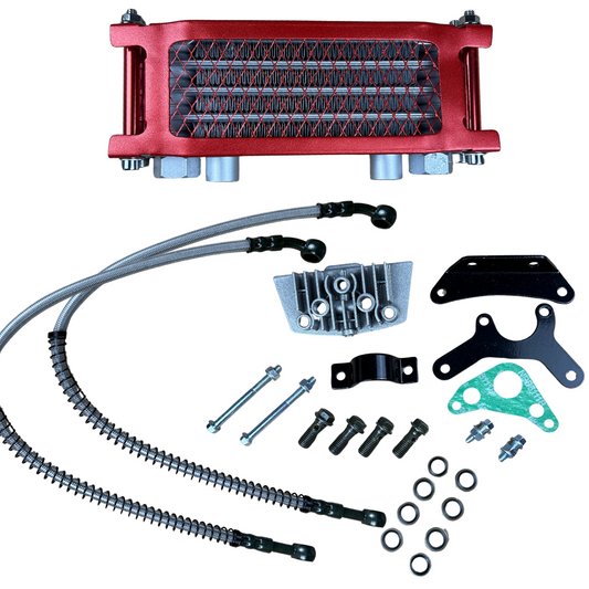 Complete oil cooler set 4 layers red for Dax, Monkey, PBR