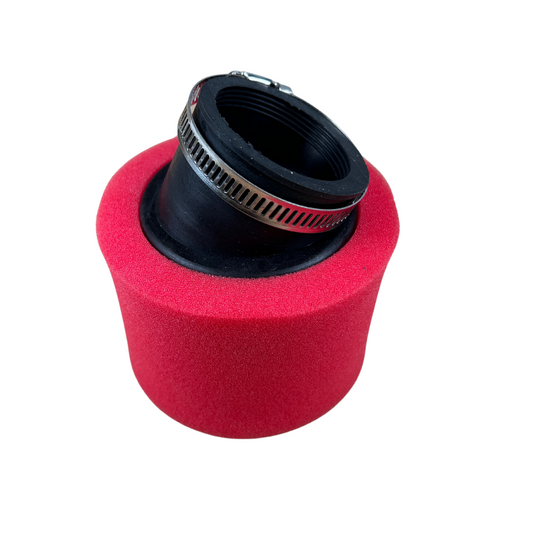 Red foam air filter - choice of 35mm, 38mm, 45mm, or 48mm