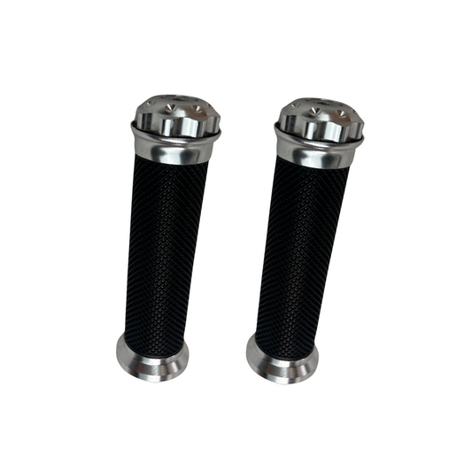 Silver handles for 22.2mm handlebars Dax, Monkey, PBR, Pitbike..