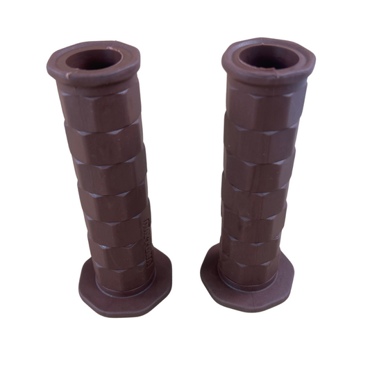 Rubber grips dark brown for 22mm diameter handlebars - L & R