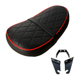 Selle Monkey / Gorilla – Motif diamant – Noir avec bordure rouge