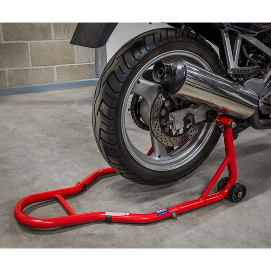 Paddock stand universal red - suitable for all types of mopeds and motorcycles
