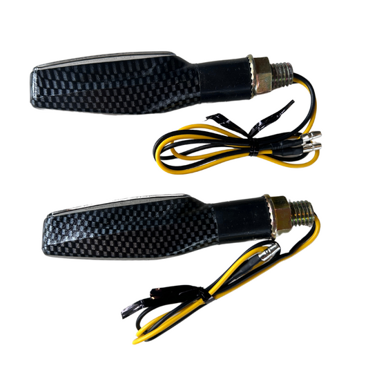 LED Turn Signals / Indicators Carbon with scroll effect 2 pieces