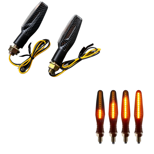 LED Turn Signals / Indicators Carbon with scroll effect 2 pieces