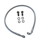 Stahlflex-Bremsleitung komplett mit 2 Edelstahl-Banjo-Anschlüssen. 55 cm