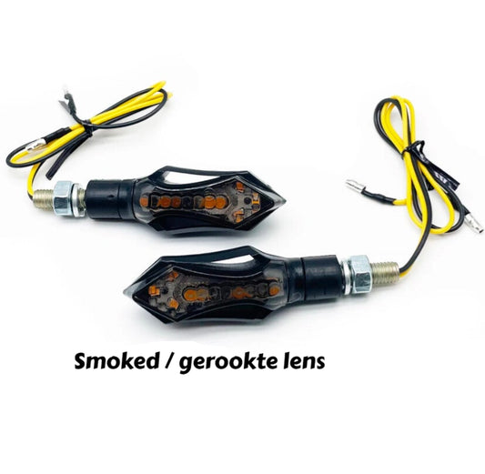 LED Universal indicators scrolling effect arrow shape with smoked lens (2 pieces)