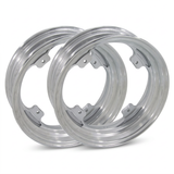 Jeu de jantes tubeless argentées adaptées à la Dax - 12 pouces - 2,75 x 3,50