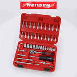Neilsen - Jeu de clés à douilles et embouts de 46 pièces – 1/4" chrome-vanadium