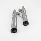 CNC Footrest Set – Ribbed Model - two pieces silver-colored