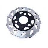 Geventileerde remschijf model Razor met een diameter van 155 mm.