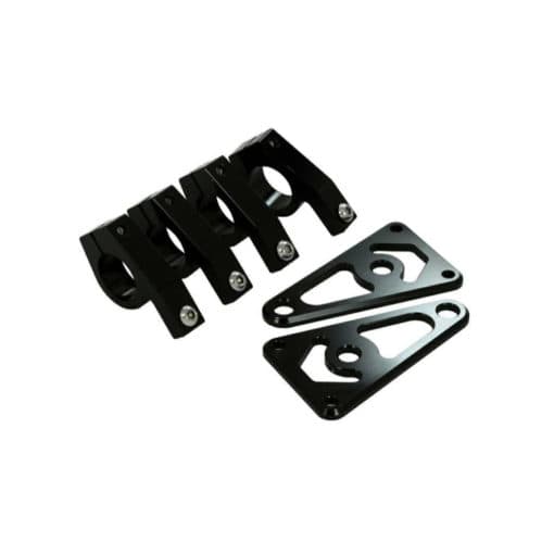 Light brackets CNC black for mounting on 45mm forks