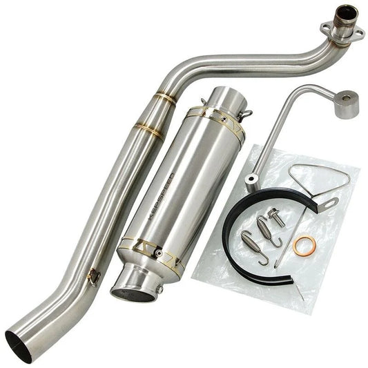 Kepspeed exhaust GP1 short stainless steel underlying with gold finish