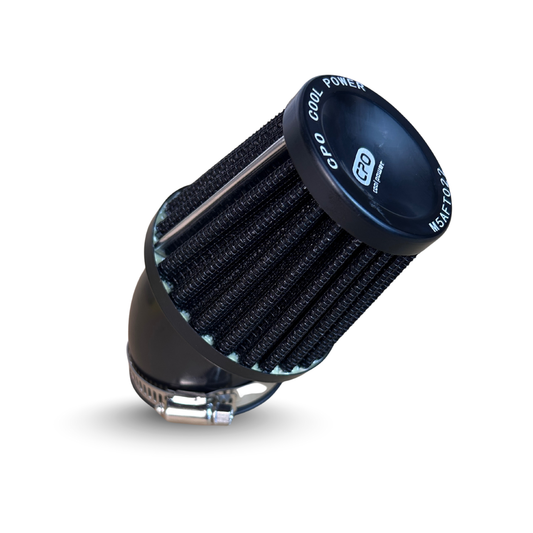 Filtre à air coudé noir CPO - choix de raccordement 35mm, 45mm et 48mm 