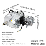 72cc Engine block silver - Manual - 4 Gears kick start. Dax,. 70cc 