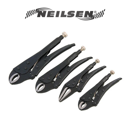 Neilsen 4-teiliges Gripzangen-Set – gebogene Backen und lange Backen