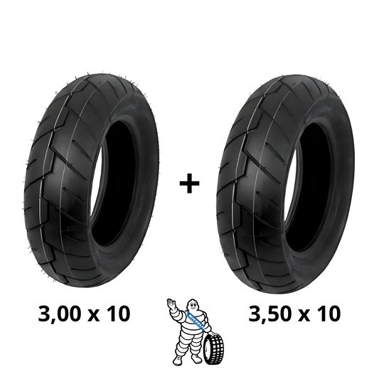 Tire set Michelin S1 3.00 and 3.50 - 10 inch for Dax and others 