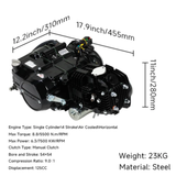 Zongshen 125cc Motorblock – elektrisch + Kickstarter (schwarz) 