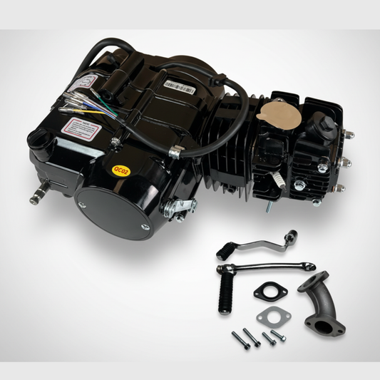 125cc engine block black - Manual - 4 Gears kickstart. 