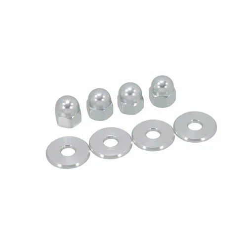 Set of 4 nuts with washers for Dax / Monkey rear suspension, M10 x 1.25, and 4 washers