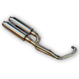 Twin Auspuff Edelstahl - für Dax und Monkey mit herausnehmbaren DB-Killern 