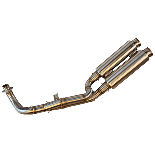 Twin stainless steel exhaust - for Dax and Monkey with removable DB killers 