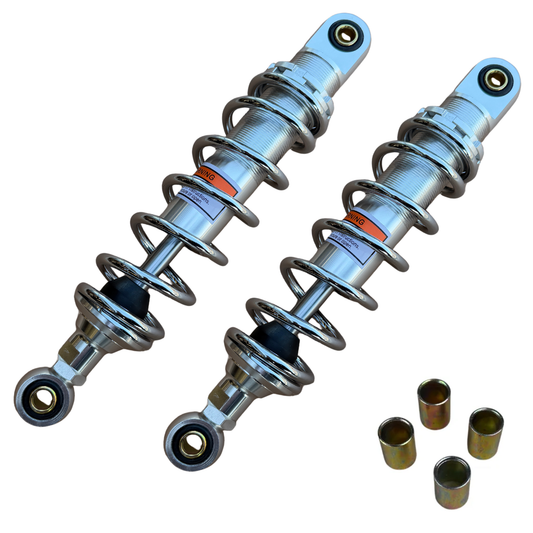 Rear springs / shock absorbers 285mm OKD type set with 6 coils - chrome 