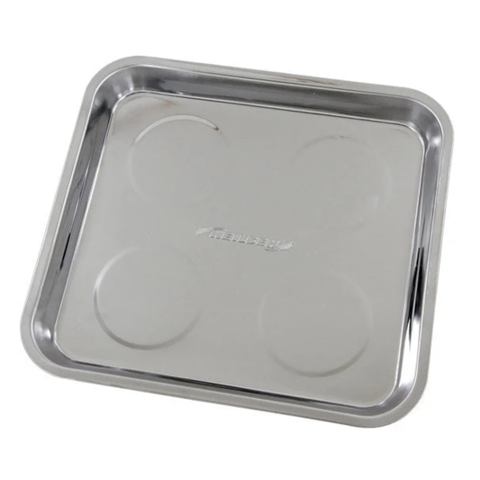 Magnetic parts tray – large stainless steel model (with rubber magnets) 
