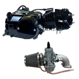 Komplettes 125cc Motorblock + Vergasersatz inklusive Ansaugkrümmer und Luftfilter 