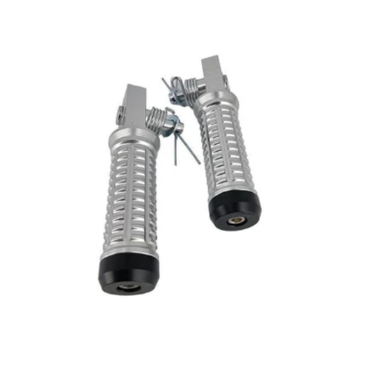 Ensemble de repose-pieds CNC – Modèle Cannelure - deux pièces argentées 