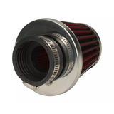 Filtre à air conique rouge et chromé, au choix : 35 mm ou 42 mm